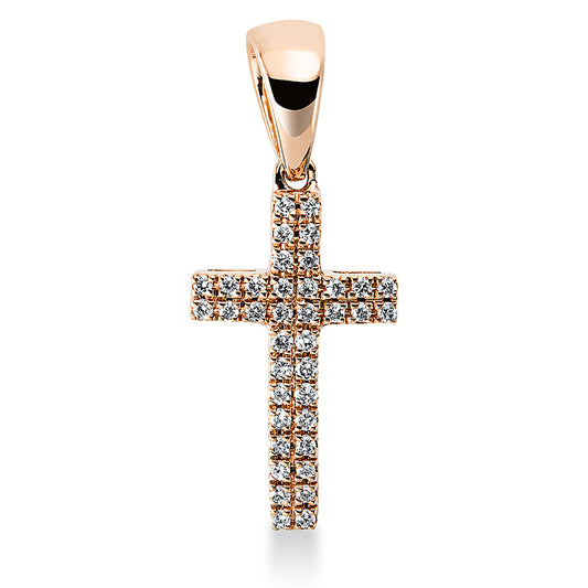 Pendant 18 kt rose gold cross, with eyelet