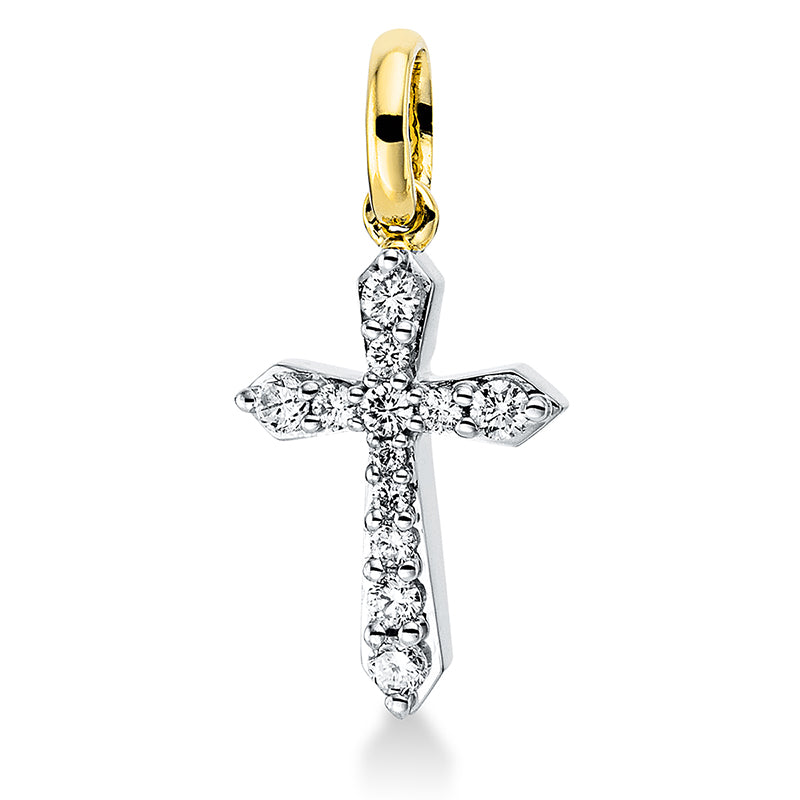 18 kt cross gold pendant with eyelet