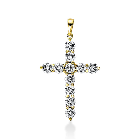 18 kt cross gold pendant with eyelet