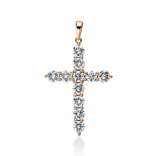 Pendant 18 kt rose gold cross, with eyelet