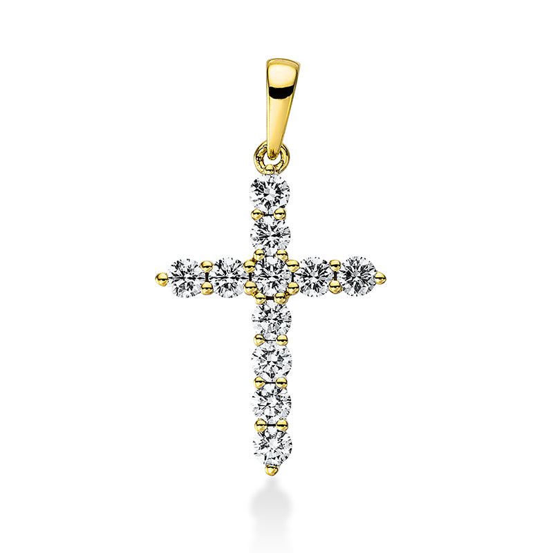 18 kt cross gold pendant with eyelet