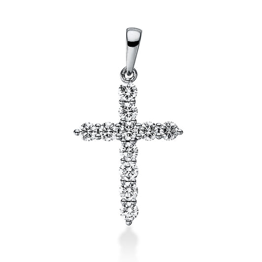 18 kt WG cross pendant with eyelet