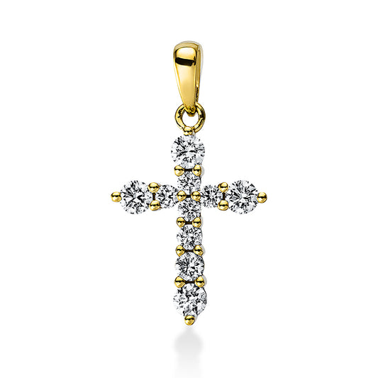 18 kt cross gold pendant with eyelet