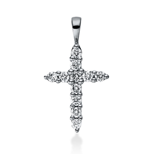 18 kt WG cross pendant with eyelet