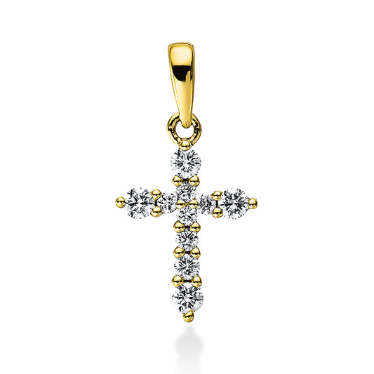 18 kt cross gold pendant with eyelet