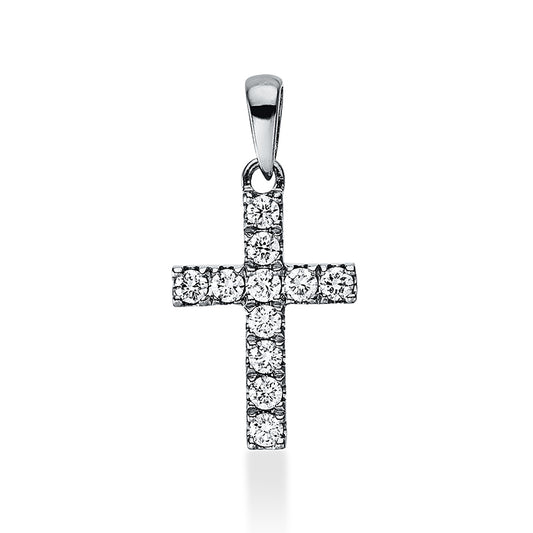 18 kt WG cross pendant with eyelet