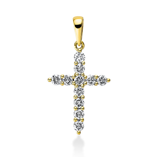 18 kt cross gold pendant with eyelet