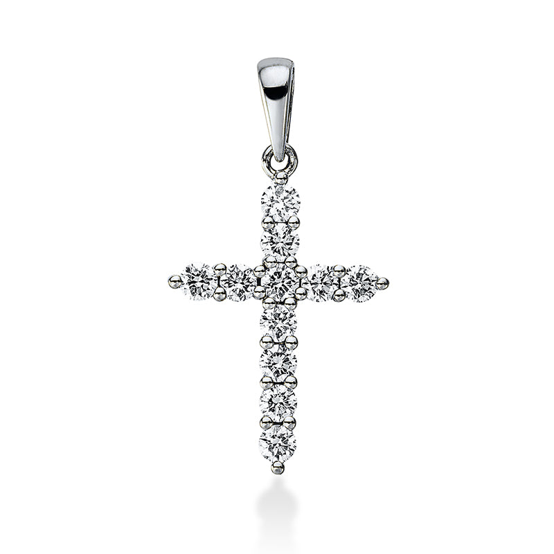 18 kt WG cross pendant with eyelet