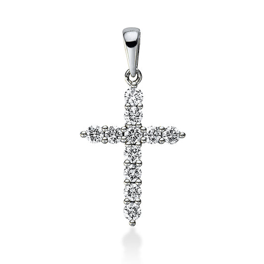 18 kt WG cross pendant with eyelet