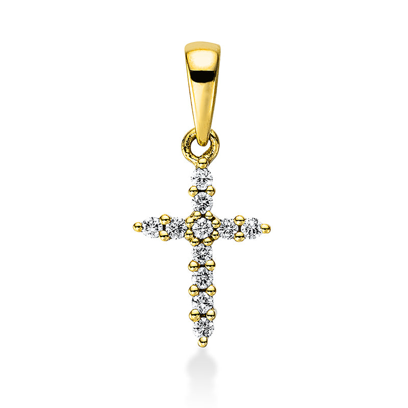 18 kt cross gold pendant with eyelet