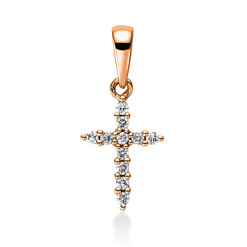 Pendant 18 kt rose gold cross, with eyelet