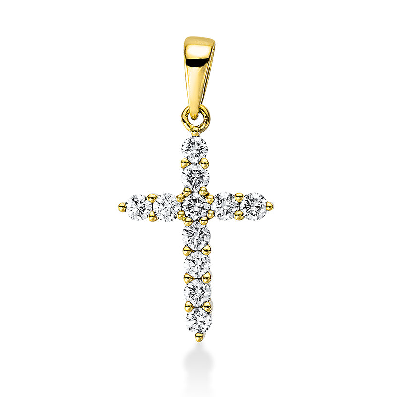 18 kt cross gold pendant with eyelet