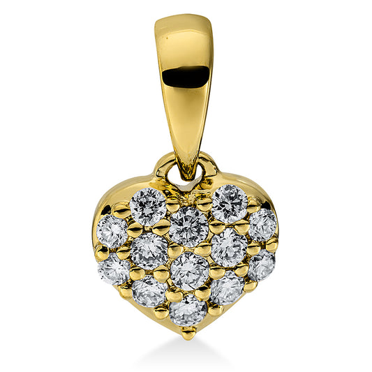 18 kt gold heart pendant with eyelet