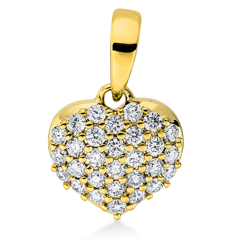 18 kt gold heart pendant with eyelet