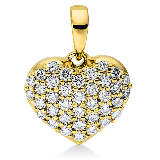 18 kt gold heart pendant with eyelet