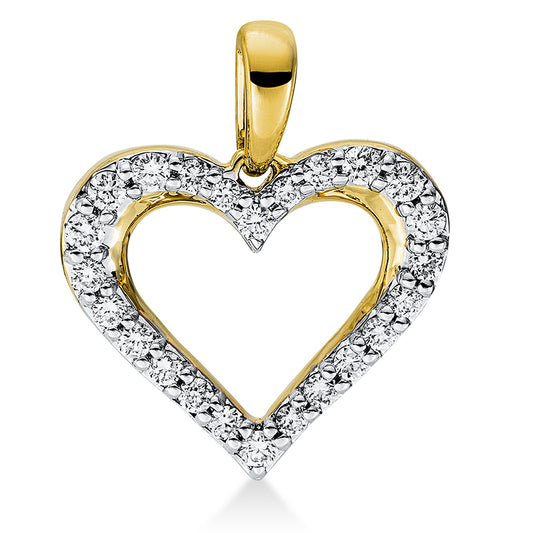 18 kt gold heart pendant with eyelet