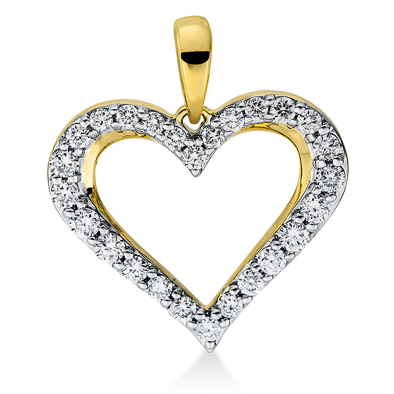 18 kt gold heart pendant with eyelet