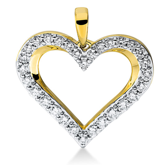 18 kt gold heart pendant with eyelet