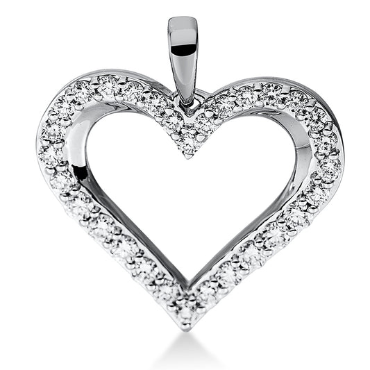 18 kt WG heart pendant with eyelet