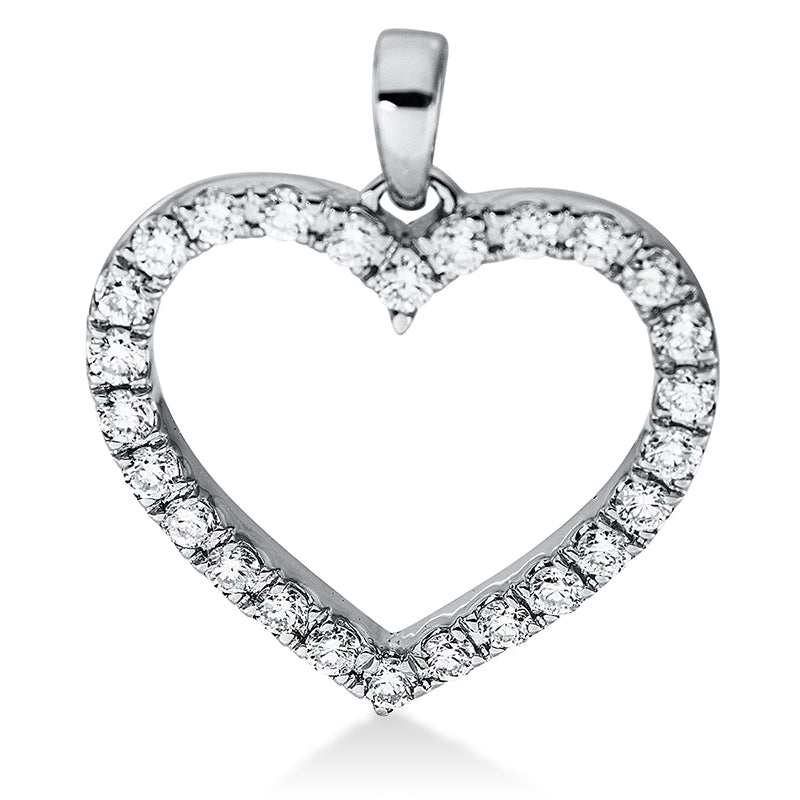 18 kt WG heart pendant with eyelet