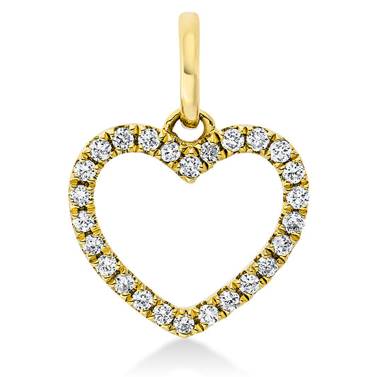 18 kt gold heart pendant with eyelet