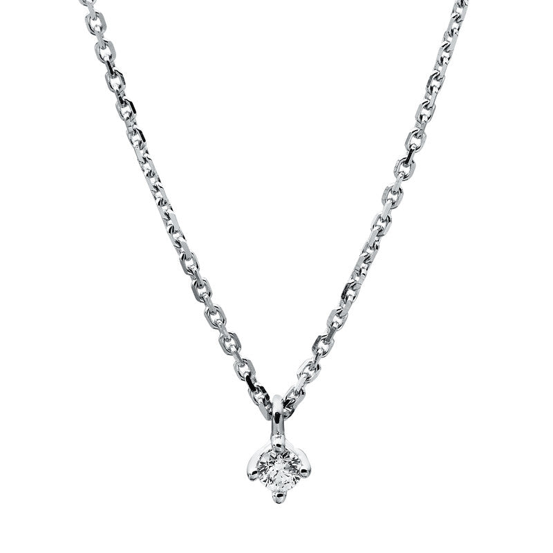 Necklace 4 prongs 14 kt white gold