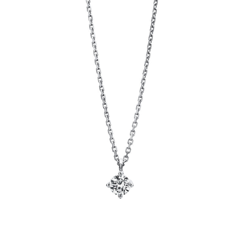 Necklace 4 prongs 14 kt white gold