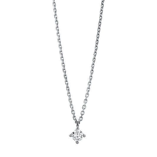 Necklace 4 prongs 14 kt white gold