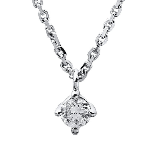 Necklace 4 prongs 14 kt white gold