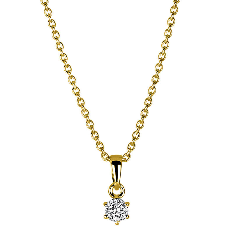 Necklace 6 prongs 14 kt gold, with eyelet