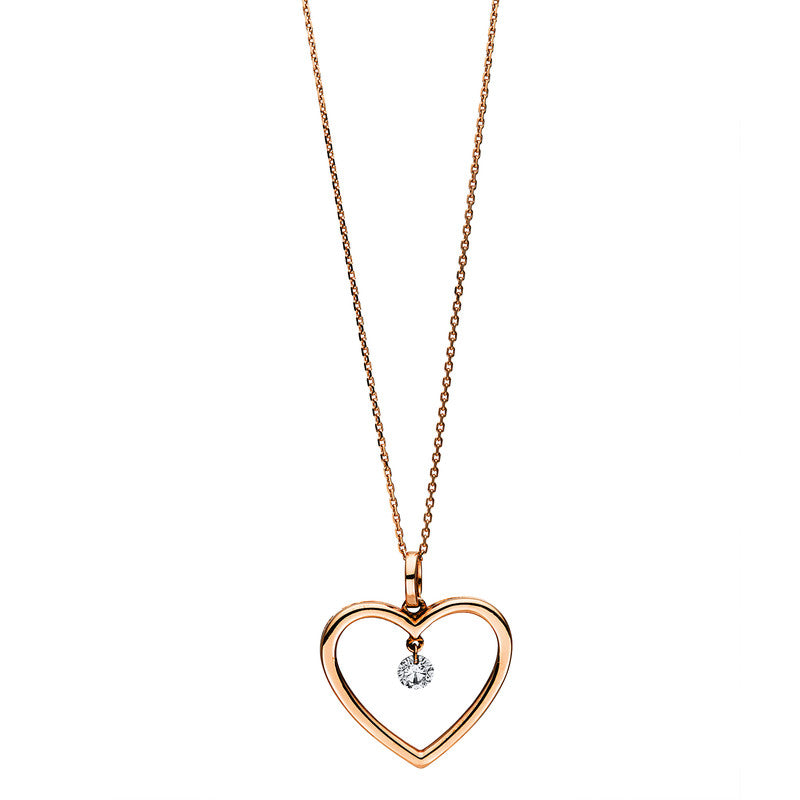 Necklace 18 kt rose gold heart