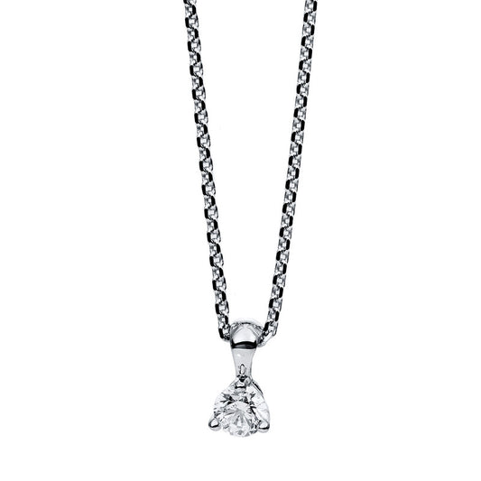 Necklace 3 prongs 14 kt white gold