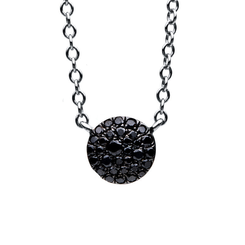 Necklace 18 kt WG, setting partly black rhodium-plated