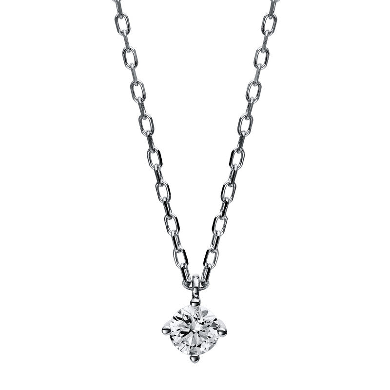 Necklace 4 prongs 14 kt white gold