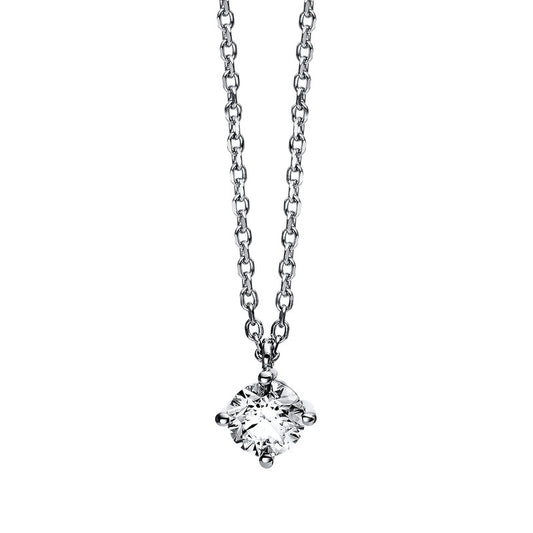 Necklace 4 prongs 14 kt white gold