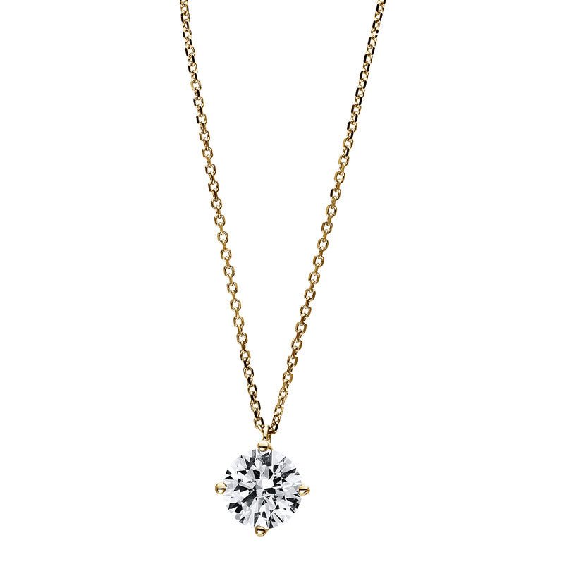 Necklace 4 prongs 18 kt gold, GIA7386298874