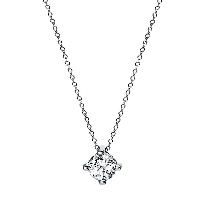 Necklace 4 prongs 14 kt white gold