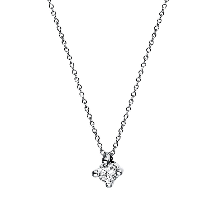 Necklace 4 prongs 14 kt white gold