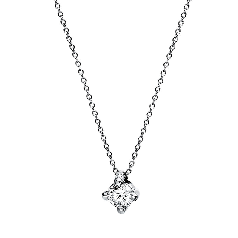 Necklace 4 prongs 14 kt white gold