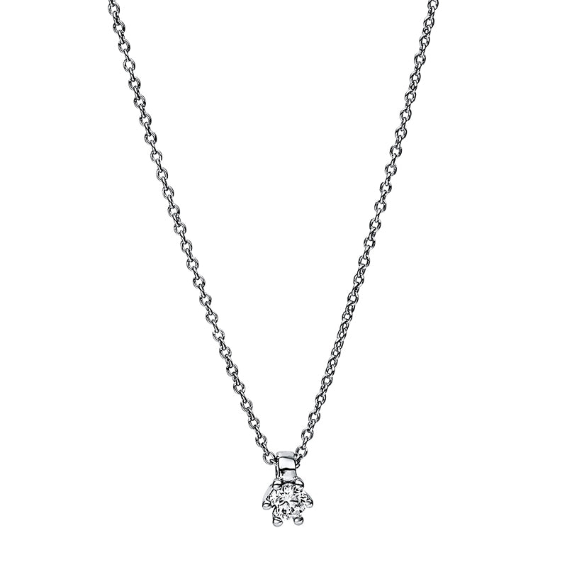 Necklace 6 prongs 18 kt white gold