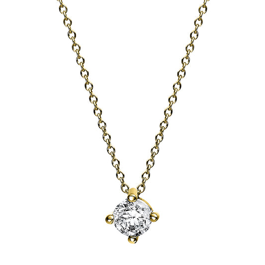 Necklace 4 prongs 18 kt gold, GIA2424304972