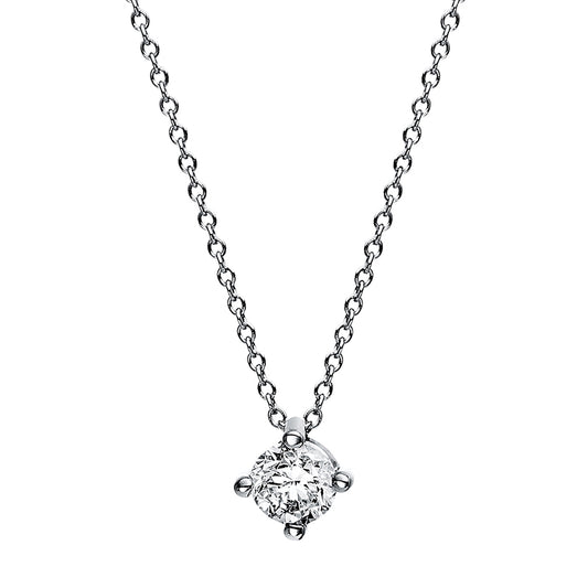 Necklace 4 prongs 14 kt white gold