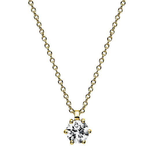 Necklace 6 prongs 18 kt gold, GIA5463008066