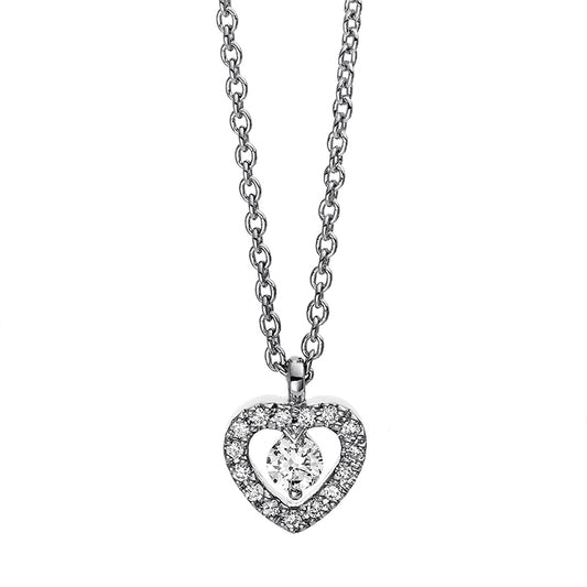 Necklace 18 kt WG heart, with eyelet