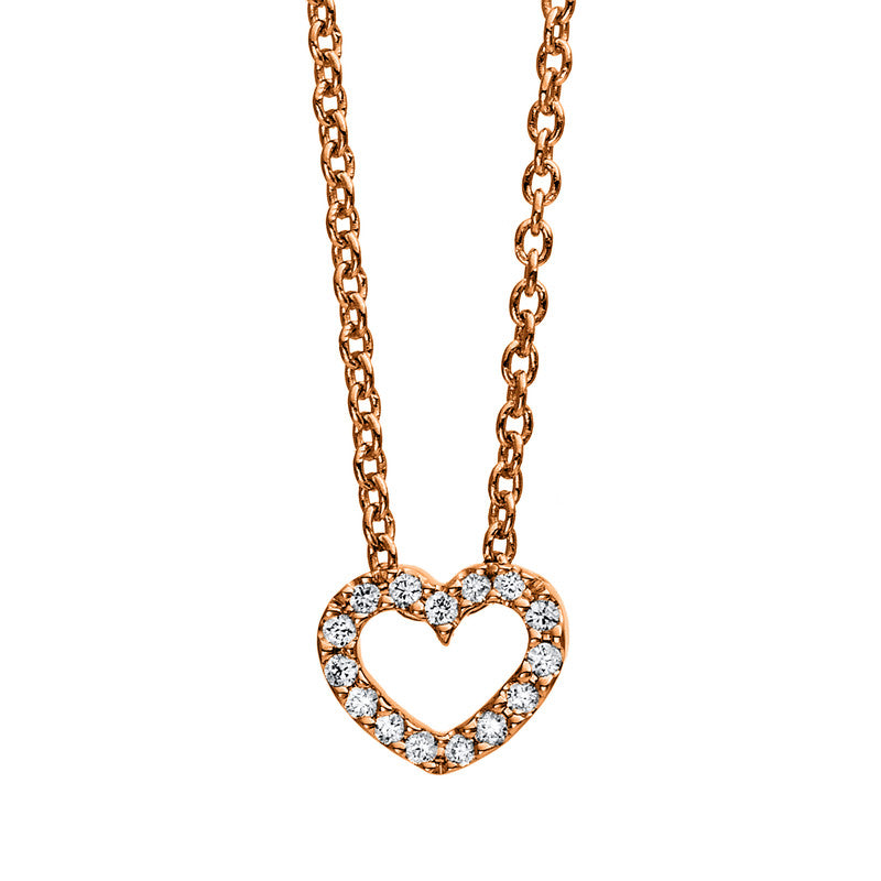 Necklace 18 kt rose gold heart