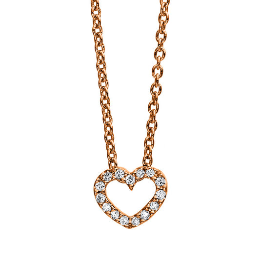 Necklace 18 kt rose gold heart