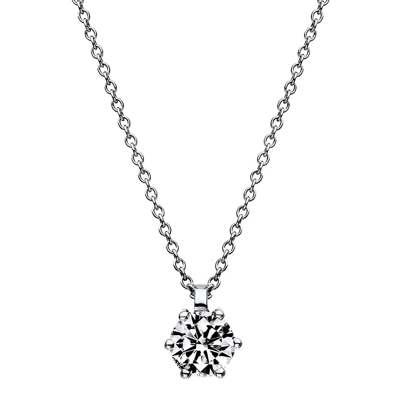 Necklace 6 prongs 14 kt WG, GIA6402035584