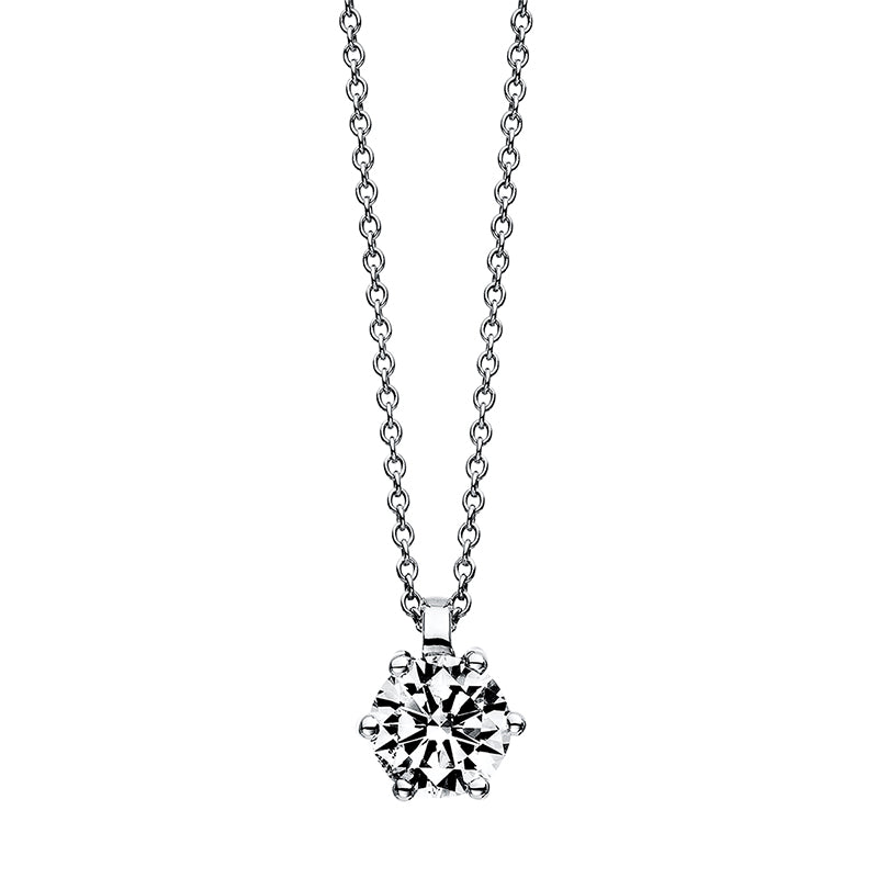 Necklace 6 prongs 18 kt white gold