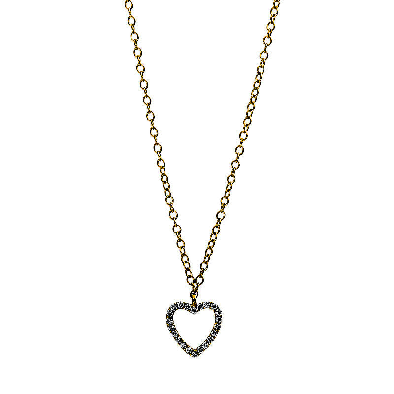 Necklace 14 kt GG heart, with eyelet