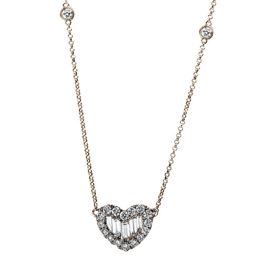 Necklace 18 kt rose gold heart